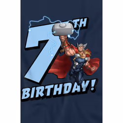 Thor Childrens/Kids 7th Birthday T-Shirt - 9-10 Years, Navy