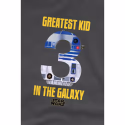 Star Wars Childrens/Kids Greatest Kid R2-D2 T-Shirt - 7-8 Years, Charcoal