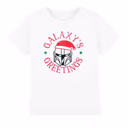 Star Wars: The Mandalorian Childrens/Kids Galaxy's Greeting T-Shirt - 12-13 Years, White