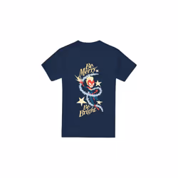 Captain Marvel Mens Be Merry Be Bright T-Shirt - XXL, Navy