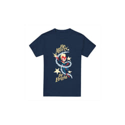 Captain Marvel Mens Be Merry Be Bright T-Shirt - XXL, Navy