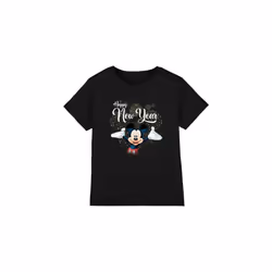 Disney Childrens/Kids Mickey Mouse New Year T-Shirt - 7-8 Years, Black