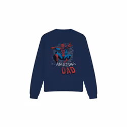 Spider-Man Unisex Adult Spider Dad Fathers Day Sweatshirt - M, Navy