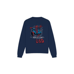 Spider-Man Unisex Adult Spider Dad Fathers Day Sweatshirt - M, Navy