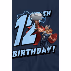 Thor Childrens/Kids 12th Birthday T-Shirt - 12-13 Years, Navy