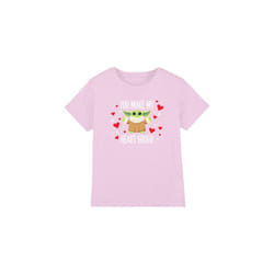 Star Wars Childrens/Kids You Make My Heart Grogu T-Shirt - 9-10 Years, Pink