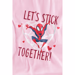 Spider-Man Childrens/Kids Stick Together Valentine's Day T-Shirt - 9-10 Years, Pink