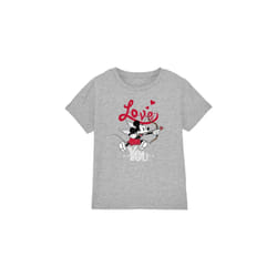 Disney Childrens/Kids Love You Mickey Mouse Cupid Valentine's Day T-Shirt - 5-6 Years, Sport Heather