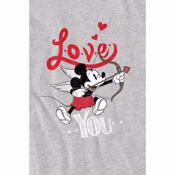 Disney Childrens/Kids Love You Mickey Mouse Cupid Valentine's Day T-Shirt - 5-6 Years, Sport Heather