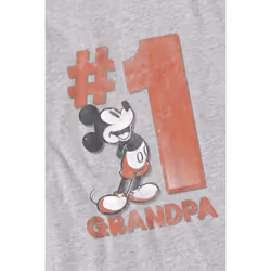 Disney Mens Number 1 Grandpa Mickey Mouse T-Shirt - XXL, Sport Heather