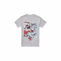 Spider-Man Mens Panel Collage T-Shirt - L, Sport Heather