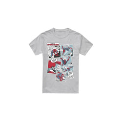 Spider-Man Mens Panel Collage T-Shirt - L, Sport Heather