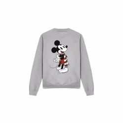 Disney Unisex Adult Mickey Mouse Scarf Christmas Sweatshirt - L, Sport Heather