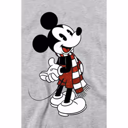 Disney Unisex Adult Mickey Mouse Scarf Christmas Sweatshirt - L, Sport Heather