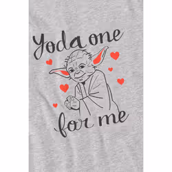 Star Wars Mens Yoda One For Me Valentine's Day T-Shirt - M, Sport Heather