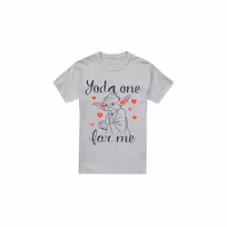 Star Wars Mens Yoda One For Me Valentine's Day T-Shirt - S, Sport Heather