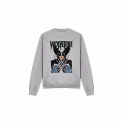Marvel Unisex Adult X-Men Wolverine Action Shot Sweatshirt - L, Sport Heather