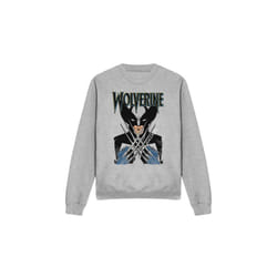 Marvel Unisex Adult X-Men Wolverine Action Shot Sweatshirt - L, Sport Heather