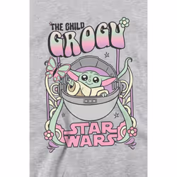 Star Wars: The Mandalorian Unisex Adult Grogu Hippie Sweatshirt - XXL, Sport Heather