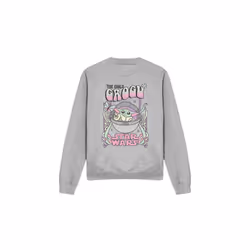 Star Wars: The Mandalorian Unisex Adult Grogu Hippie Sweatshirt - L, Sport Heather