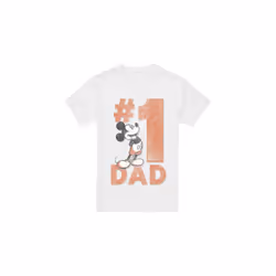 Disney Mens Number 1 Dad Mickey Mouse T-Shirt - XXL, White