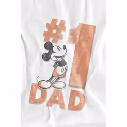 Disney Mens Number 1 Dad Mickey Mouse T-Shirt - XXL, White