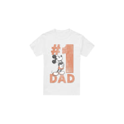 Disney Mens Number 1 Dad Mickey Mouse T-Shirt - L, White