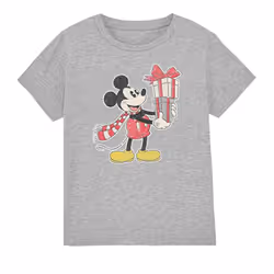 Disney Childrens/Kids Mickey Mouse Present Christmas T-Shirt - 7-8 Years, Sport Heather