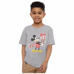 Disney Childrens/Kids Mickey Mouse Present Christmas T-Shirt - 7-8 Years, Sport Heather