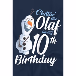 Frozen Childrens/Kids Chillin Like Olaf 10th Birthday T-Shirt - 5-6 Years, Navy