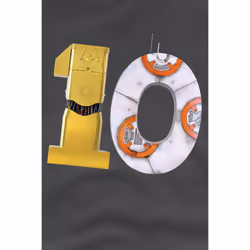 Star Wars Childrens/Kids 10 C3PO BB-8 T-Shirt - 12-13 Years, Charcoal