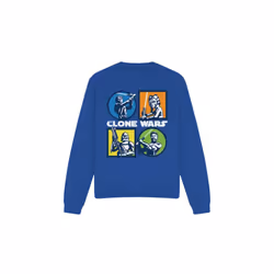 Star Wars Unisex Adult Clone Wars Grid Sweatshirt - XL, Royal Blue