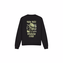 Star Wars Unisex Adult Yoda Best Grandad Comic Sweatshirt - M, Black