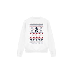 Disney Unisex Adult Mickey Mouse Christmas Sweater Sweatshirt - L, White