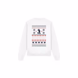 Disney Unisex Adult Mickey Mouse Christmas Sweater Sweatshirt - XL, White