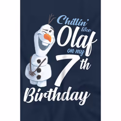Frozen Childrens/Kids Chillin Like Olaf 7th Birthday T-Shirt - 5-6 Years, Navy