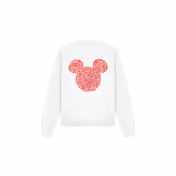 Disney Unisex Adult Mickey Mouse Heart Ears Silhouette Valentine's Day Sweatshirt - XL, White