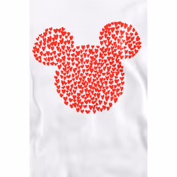Disney Unisex Adult Mickey Mouse Heart Ears Silhouette Valentine's Day Sweatshirt - XL, White