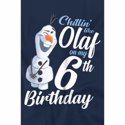Frozen Childrens/Kids Chillin Like Olaf 6th Birthday T-Shirt - 12-13 Years, Navy