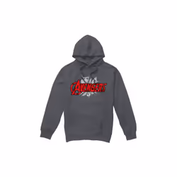 Marvel Mens Avengers Bash Logo Hoodie - L, Charcoal