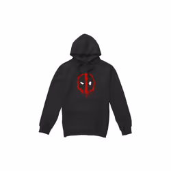 Marvel Mens Deadpool Painted Logo Hoodie - S, Black