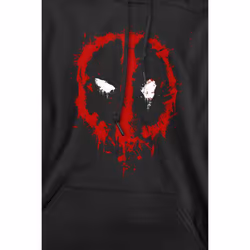 Marvel Mens Deadpool Painted Logo Hoodie - XL, Black
