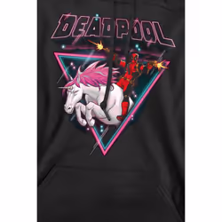 Marvel Mens Deadpool Unicorn Hoodie - XL, Black