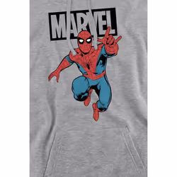 Marvel Mens Spider-Man Jump Hoodie - L, Sport Heather