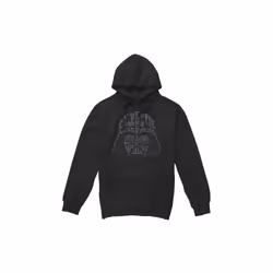 Star Wars Mens Darth Vader Text Head Hoodie - XL, Black