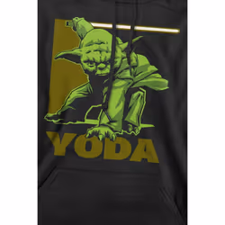 Star Wars Mens Yoda Square Hoodie - XXL, Black