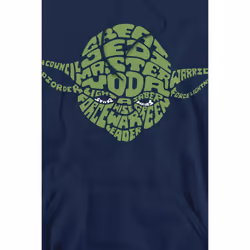 Star Wars Mens Yoda Text Head Hoodie - L, Navy