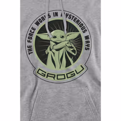 Star Wars: The Mandalorian Mens Mysterious Ways Grogu Hoodie - XXL, Sport Heather