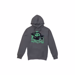 Star Wars: The Mandalorian Mens Grogu Paint Strips Hoodie - XXL, Charcoal