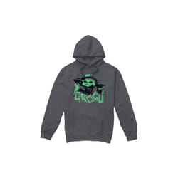Star Wars: The Mandalorian Mens Grogu Paint Strips Hoodie - XXL, Charcoal
